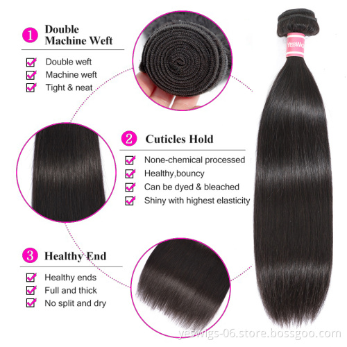 9A 10A Grade Super Double Drawn Hair Extension Cuticle Aligned Raw Mink Indian Virgin Hair Bundle Unprocessed 100% Human Hair